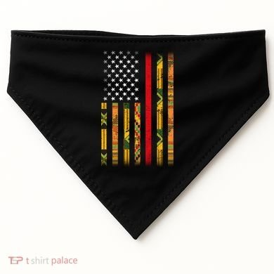 Kente US African American Flag USA-Made Doggie Bandana
