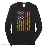 Kente US African American Flag Long Sleeve Shirt thumb 0