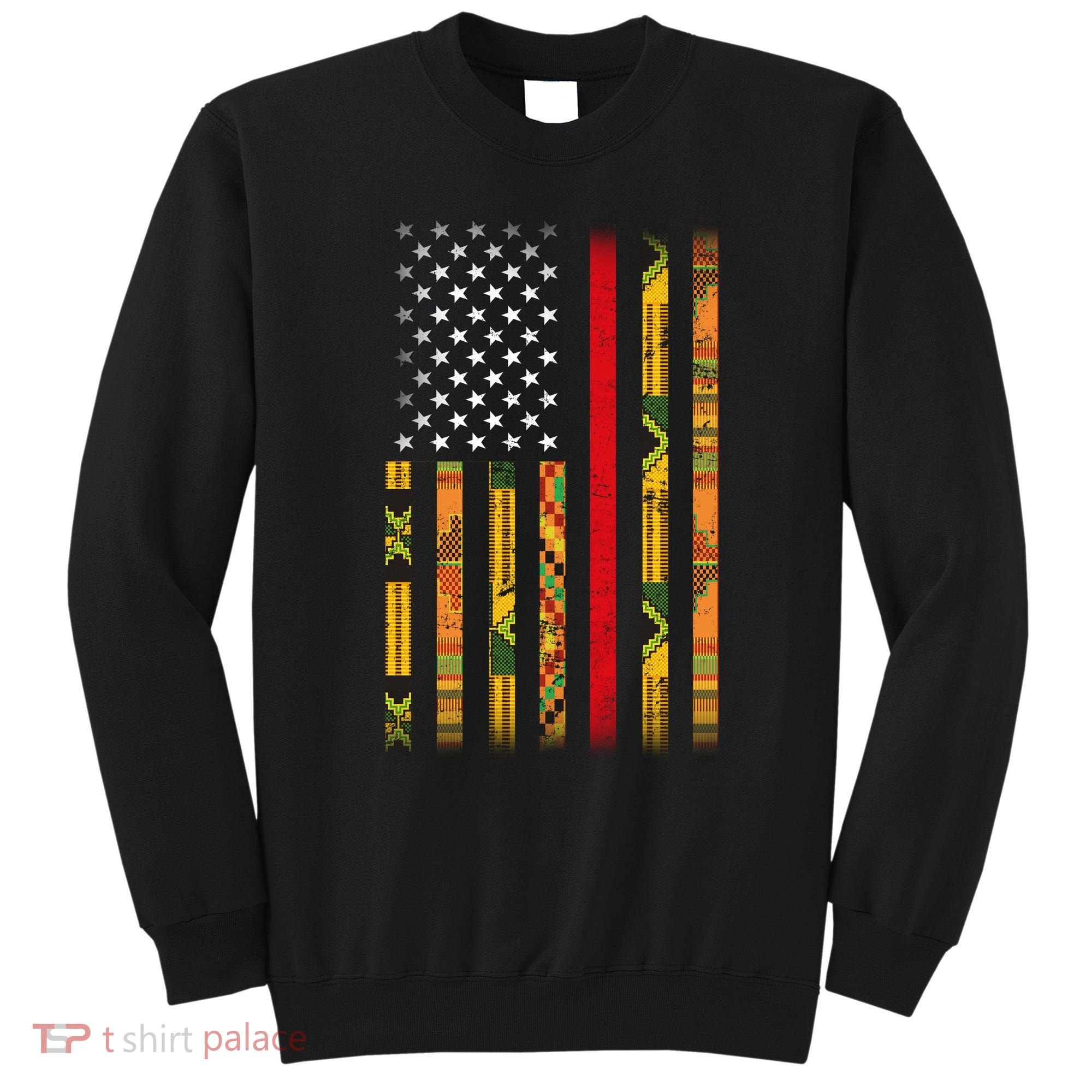 Kente US African American Flag Sweatshirt