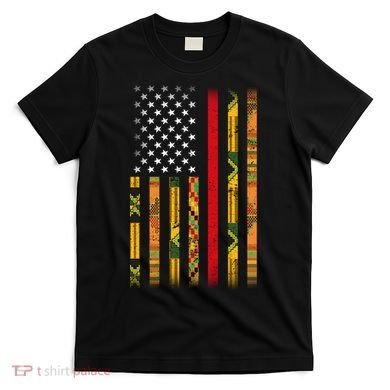 Kente US African American Flag T-Shirt