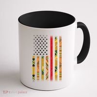 Kente US African American Flag Coffee Mug thumb 1