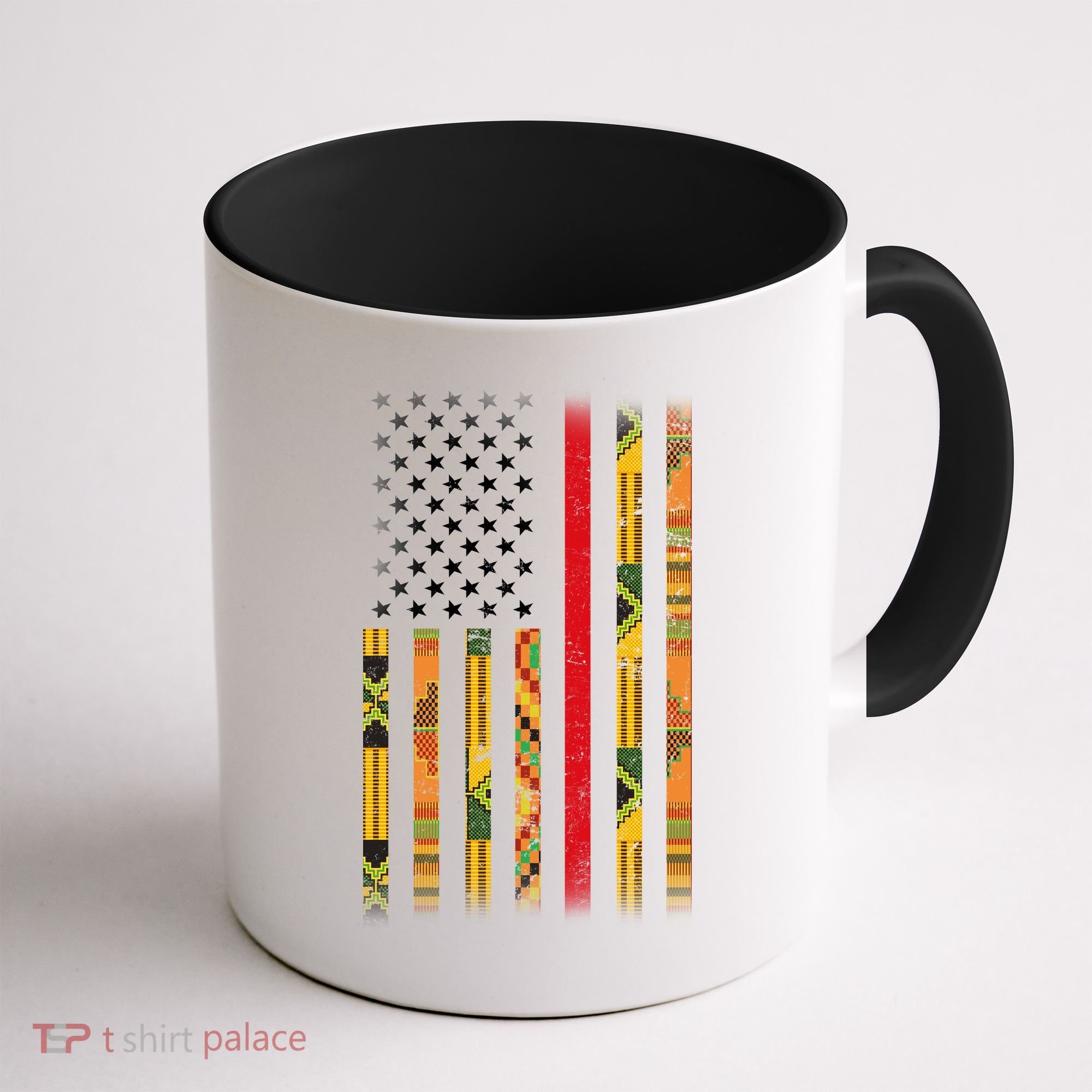Kente US African American Flag Coffee Mug