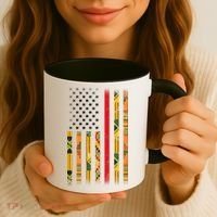 Kente US African American Flag Coffee Mug thumb 3