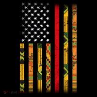 Kente US African American Flag Women's Hoodie thumb 2