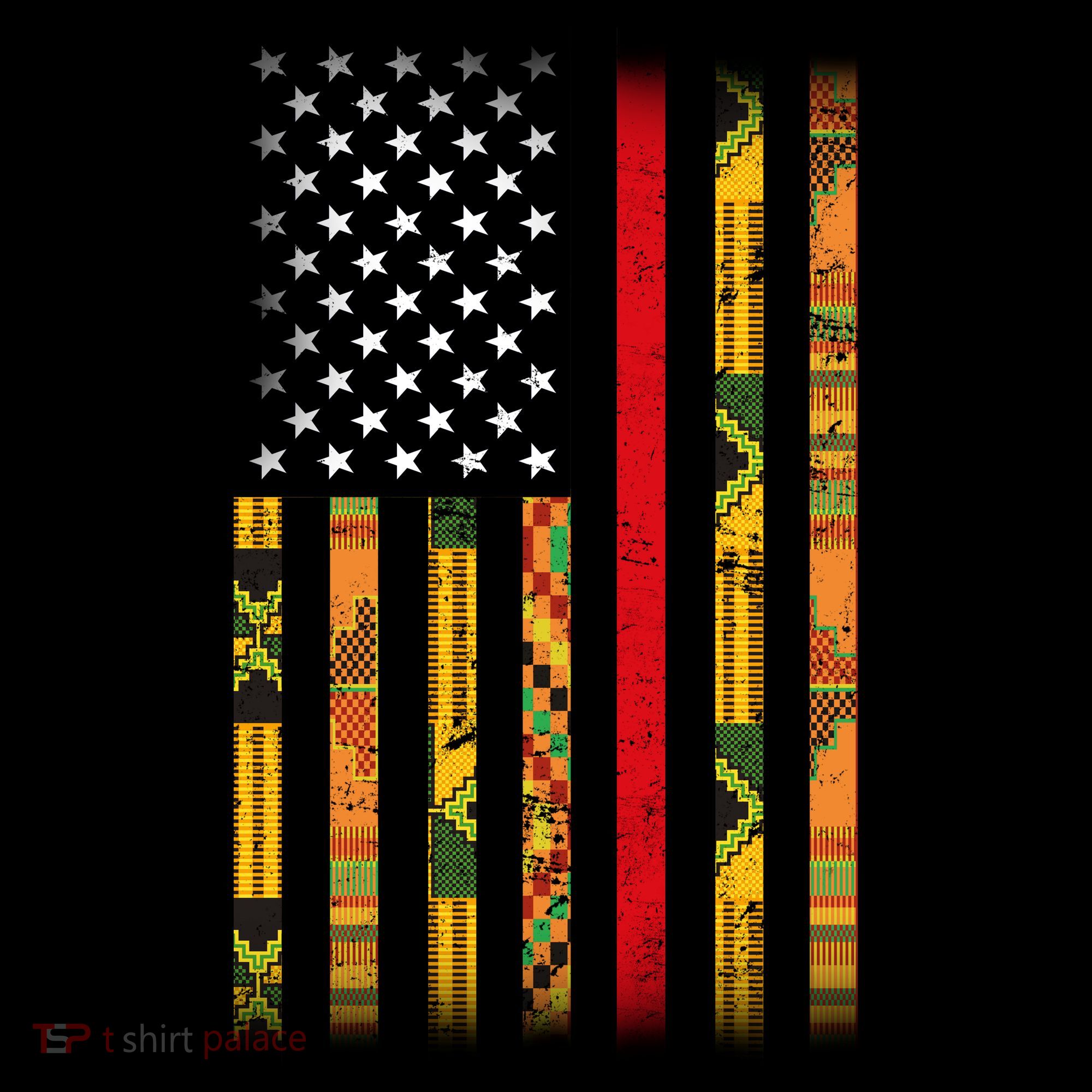 Kente US African American Flag Women's Hoodie
