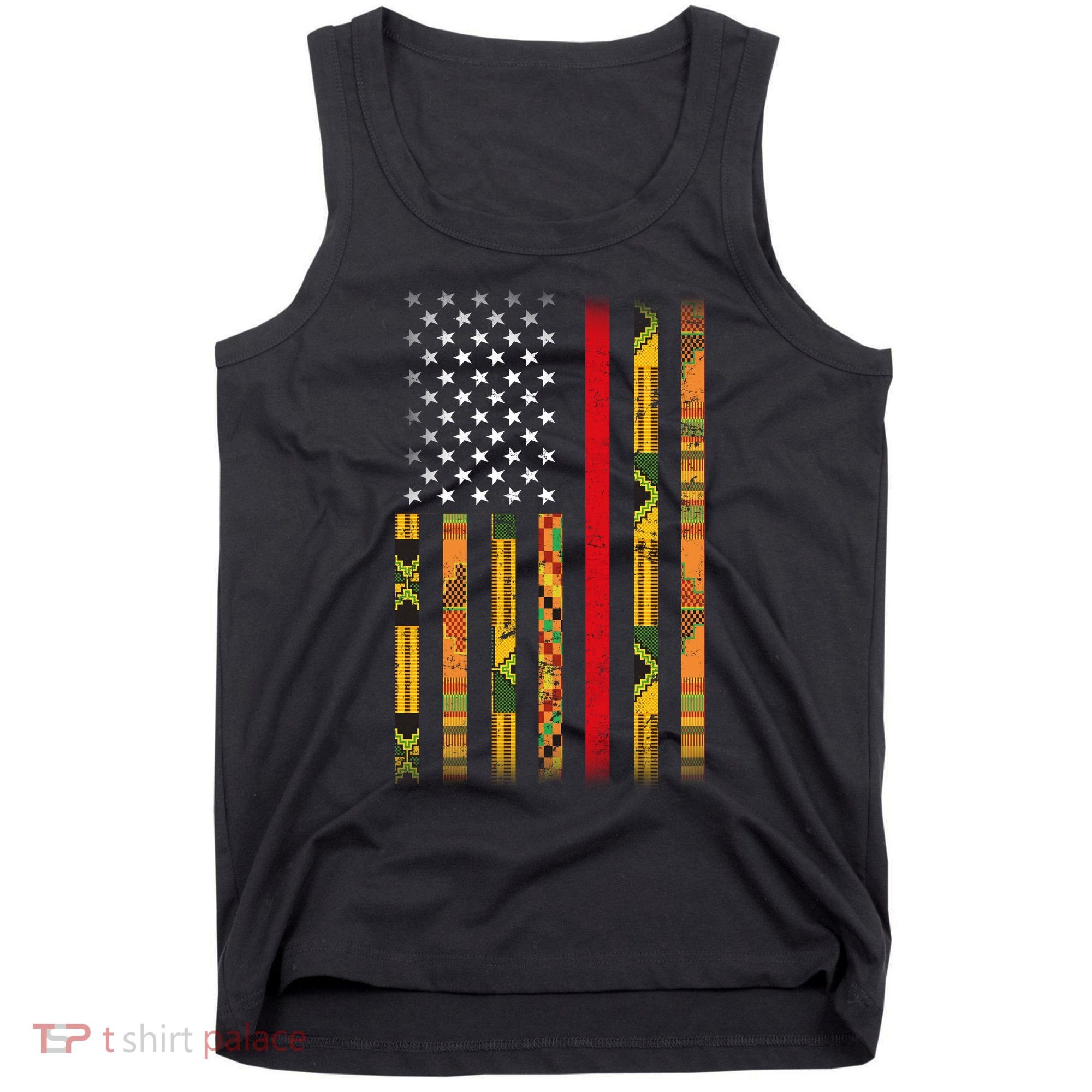 Kente US African American Flag Tank Top