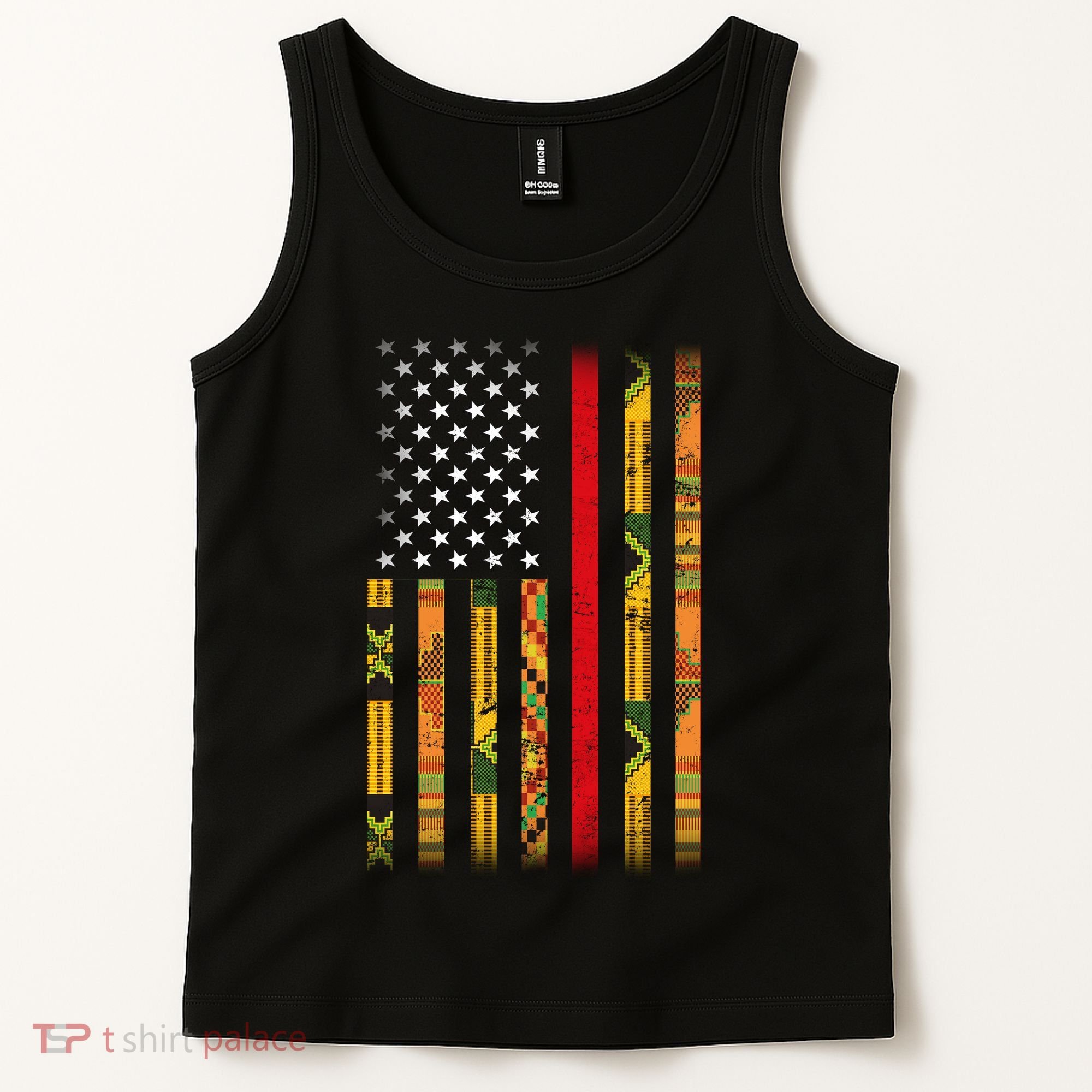 Kente US African American Flag Tank Top