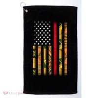 Kente US African American Flag Golf Towel thumb 0