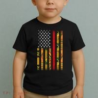 Kente US African American Flag Toddler T-Shirt thumb 2