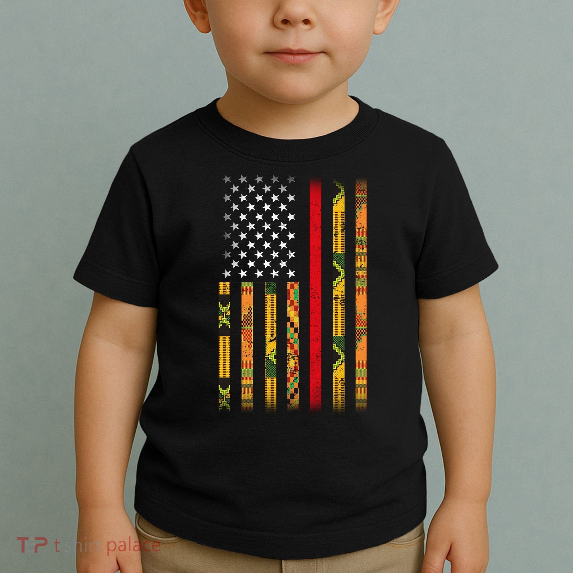 Kente US African American Flag Toddler T-Shirt