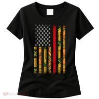 Kente US African American Flag Women's T-Shirt thumb 0