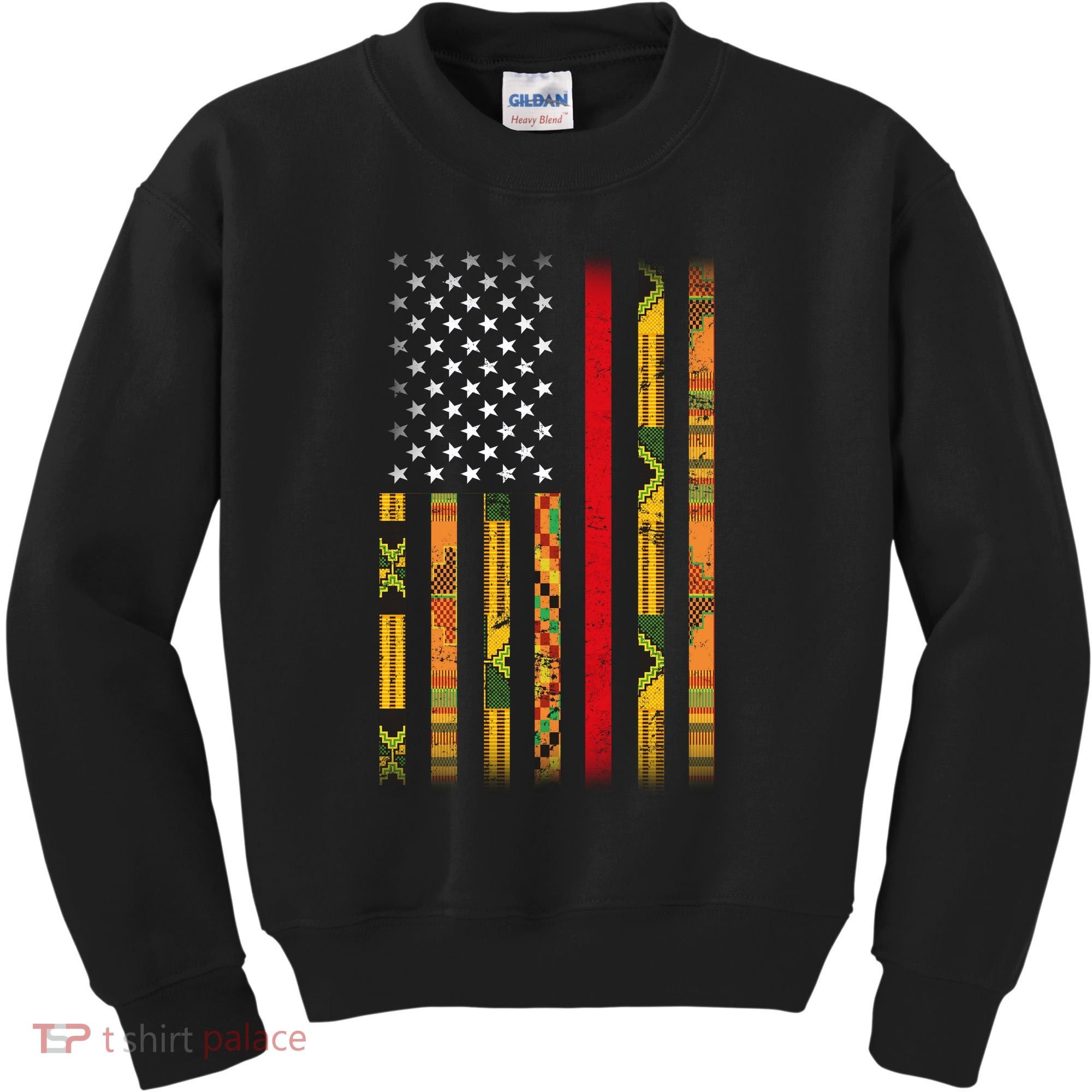Kente US African American Flag Kids Sweatshirt