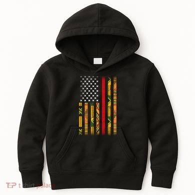 Kente US African American Flag Kids Hoodie