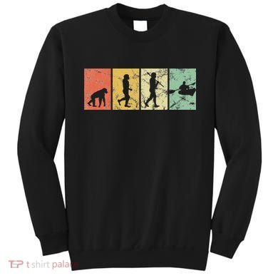 Kayak Evolution Of Man Kayaking Funny Retro Vintage 70s 80s Sweatshirt