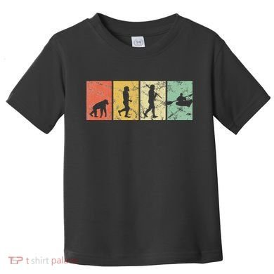 Kayak Evolution Of Man Kayaking Funny Retro Vintage 70s 80s Toddler T-Shirt