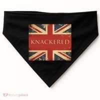 Knackered England Union Jack Flag Uk British Slang USA-Made Doggie Bandana thumb 0
