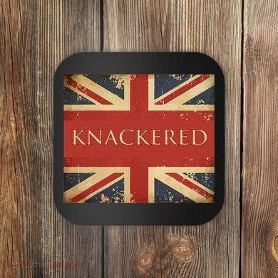 Knackered England Union Jack Flag Uk British Slang Coaster