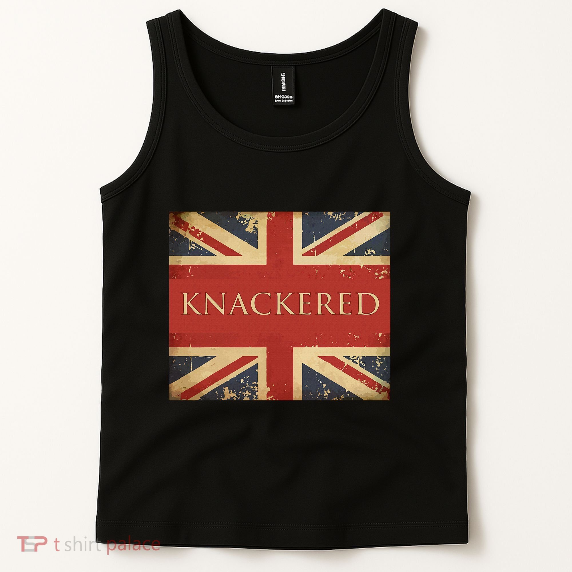 Knackered England Union Jack Flag Uk British Slang Tank Top