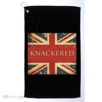 Knackered England Union Jack Flag Uk British Slang Golf Towel thumb 0