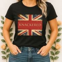 Knackered England Union Jack Flag Uk British Slang Women's T-Shirt thumb 2