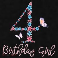 Kids Floral 4th Birthday Butterfly For Ladies PosiCharge Tri-Blend Wicking Tank thumb 2