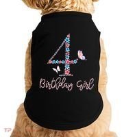 Kids Floral 4th Birthday Butterfly For Doggie Tank thumb 0