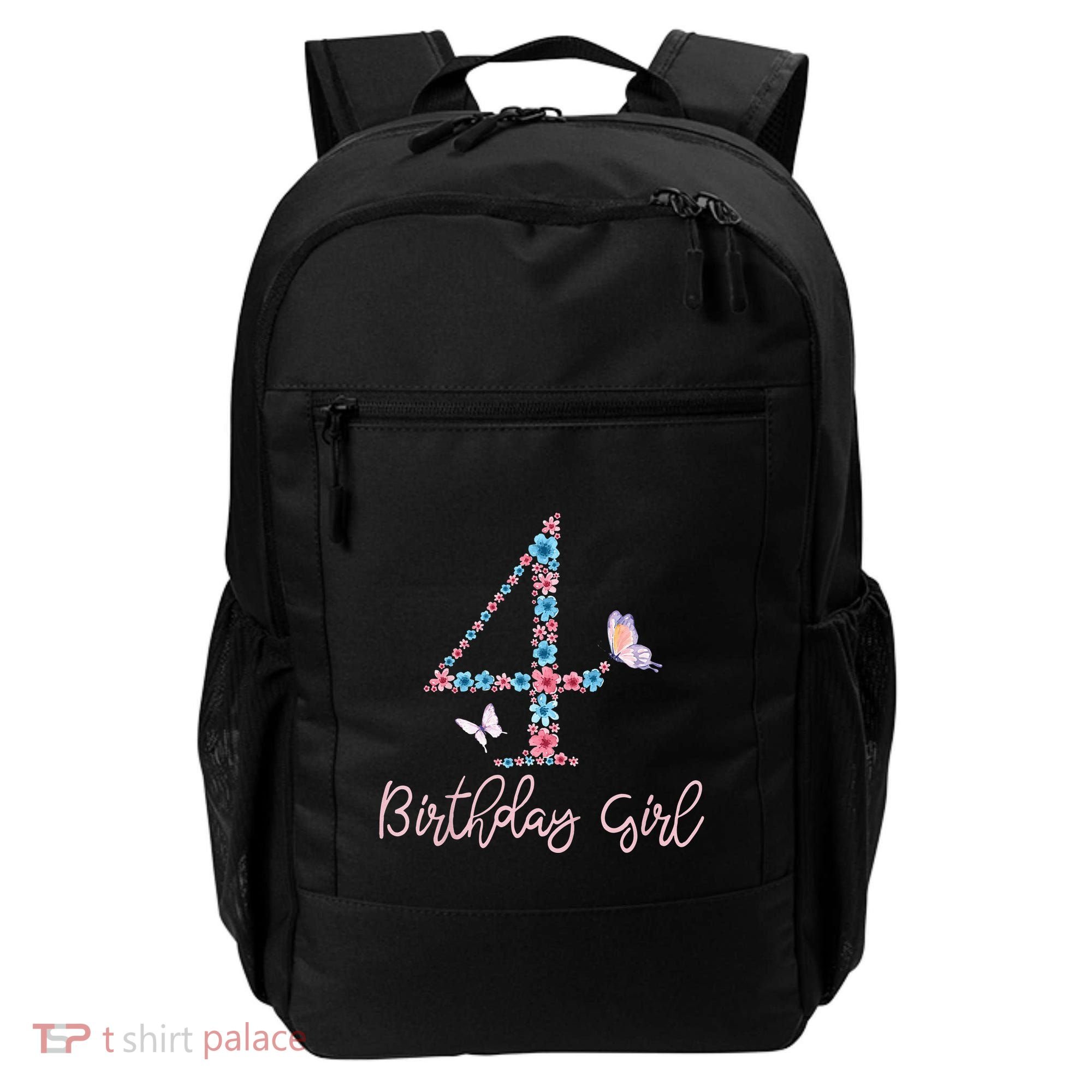 Kids Floral 4th Birthday Butterfly For Backpack