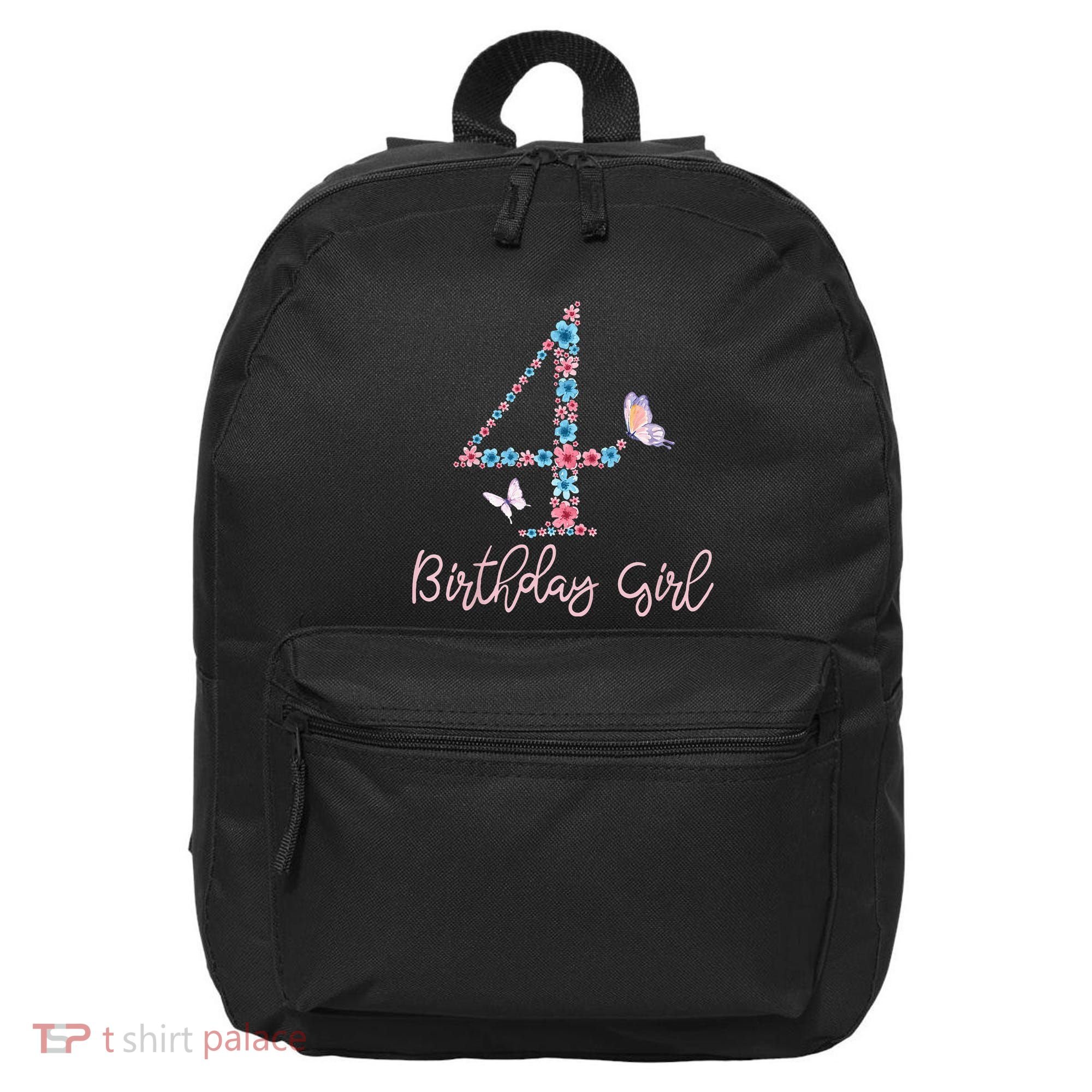 Kids Floral 4th Birthday Butterfly For 16 in Basic Backpack