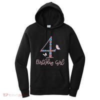 Kids Floral 4th Birthday Butterfly For Women's Hoodie thumb 0