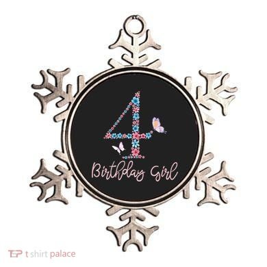 Kids Floral 4th Birthday Butterfly For Ornament