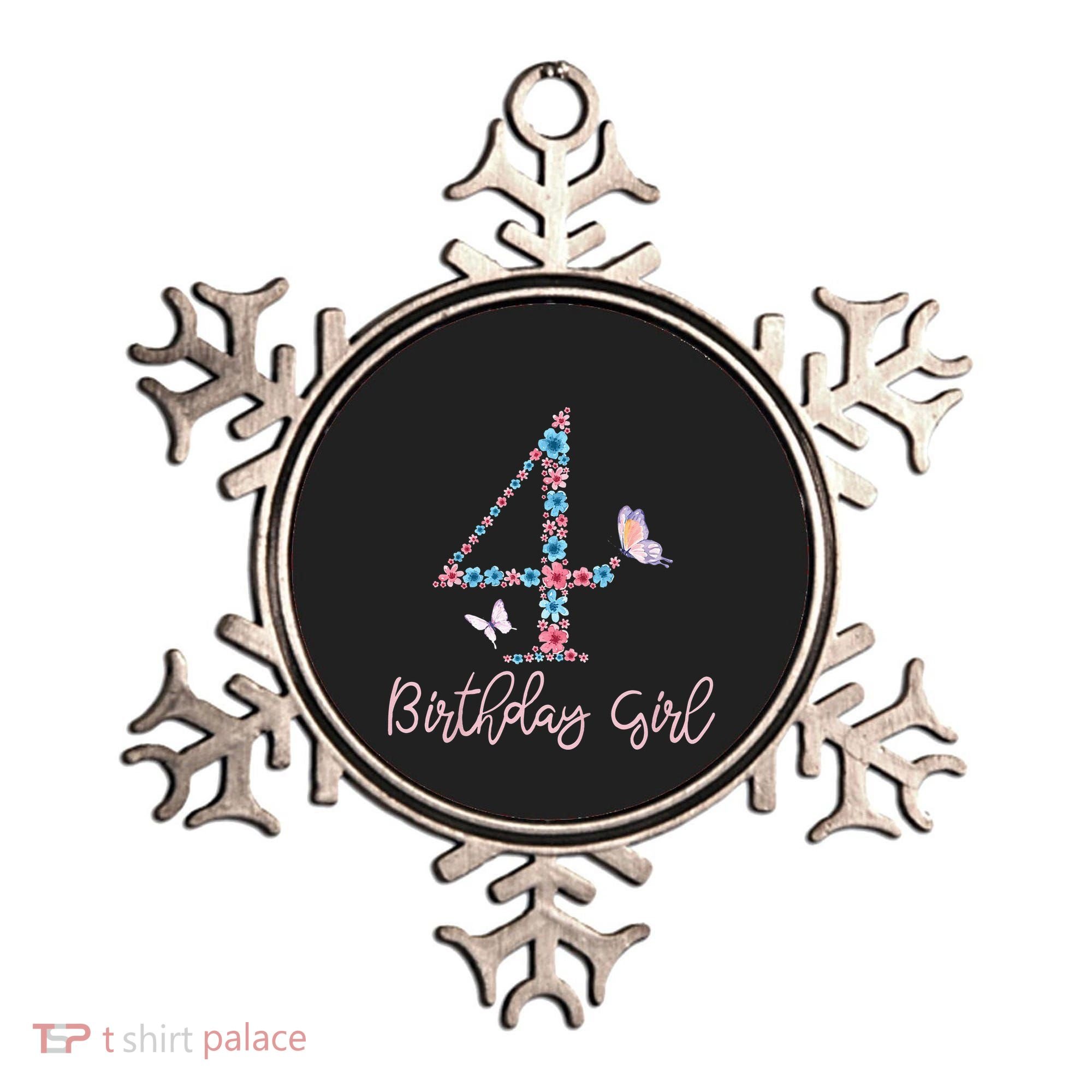 Kids Floral 4th Birthday Butterfly For Ornament