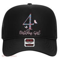 Kids Floral 4th Birthday Butterfly For Hat thumb 0