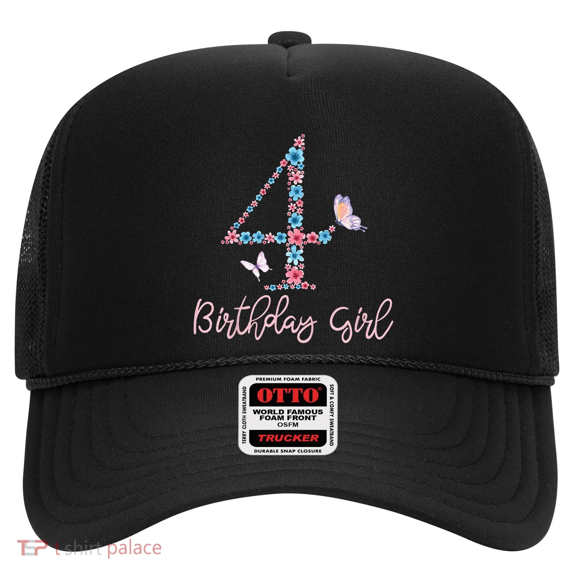 Kids Floral 4th Birthday Butterfly For Hat