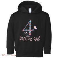 Kids Floral 4th Birthday Butterfly For Toddler Hoodie thumb 0