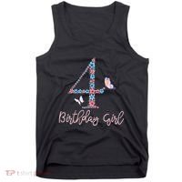 Kids Floral 4th Birthday Butterfly For Tank Top thumb 0