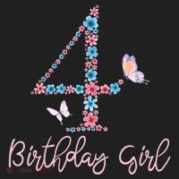 Kids Floral 4th Birthday Butterfly For Golf Towel thumb 3