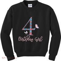 Kids Floral 4th Birthday Butterfly For Kids Sweatshirt thumb 0
