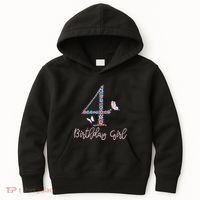 Kids Floral 4th Birthday Butterfly For Kids Hoodie thumb 0