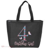 Kids Floral 4th Birthday Butterfly For Tote Bag thumb 0