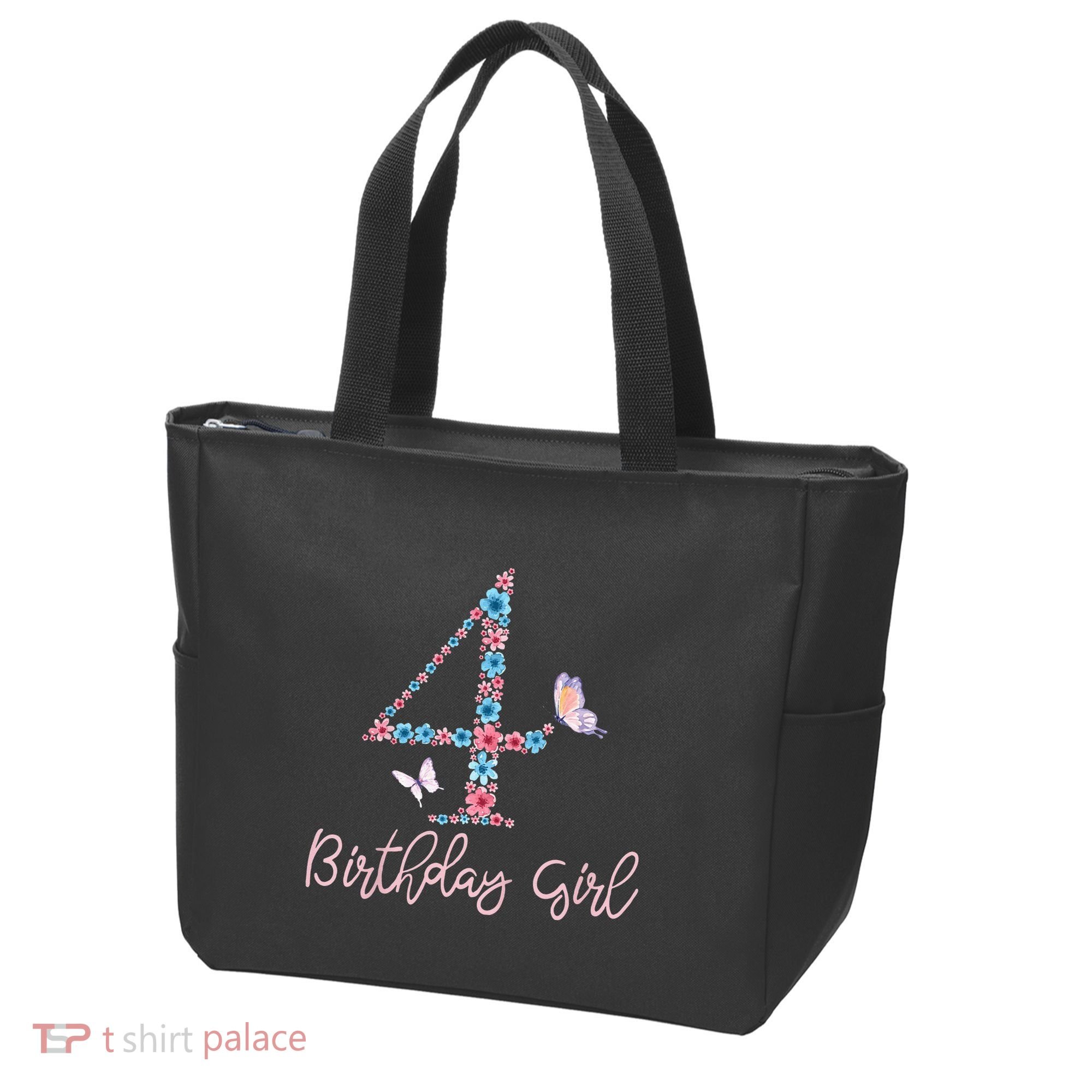 Kids Floral 4th Birthday Butterfly For Tote Bag