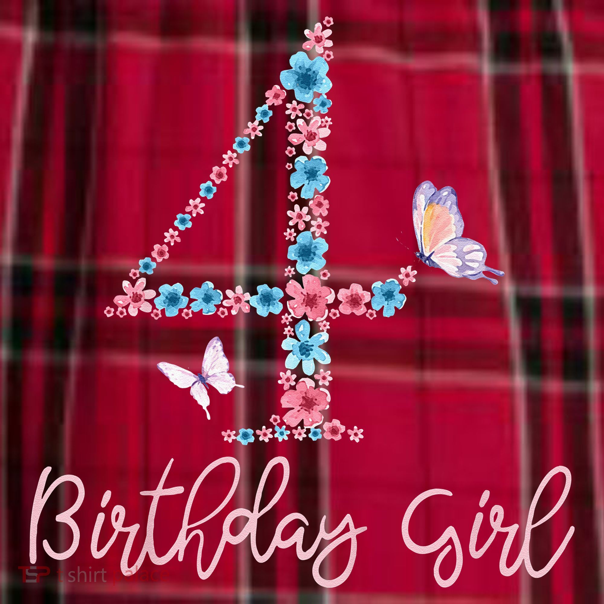 Kids Floral 4th Birthday Butterfly For Men's Flannel Plaid Pajama Pants