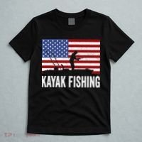 Kayaking Funny American Flag Angler Kayak Fishing T-Shirt thumb 5