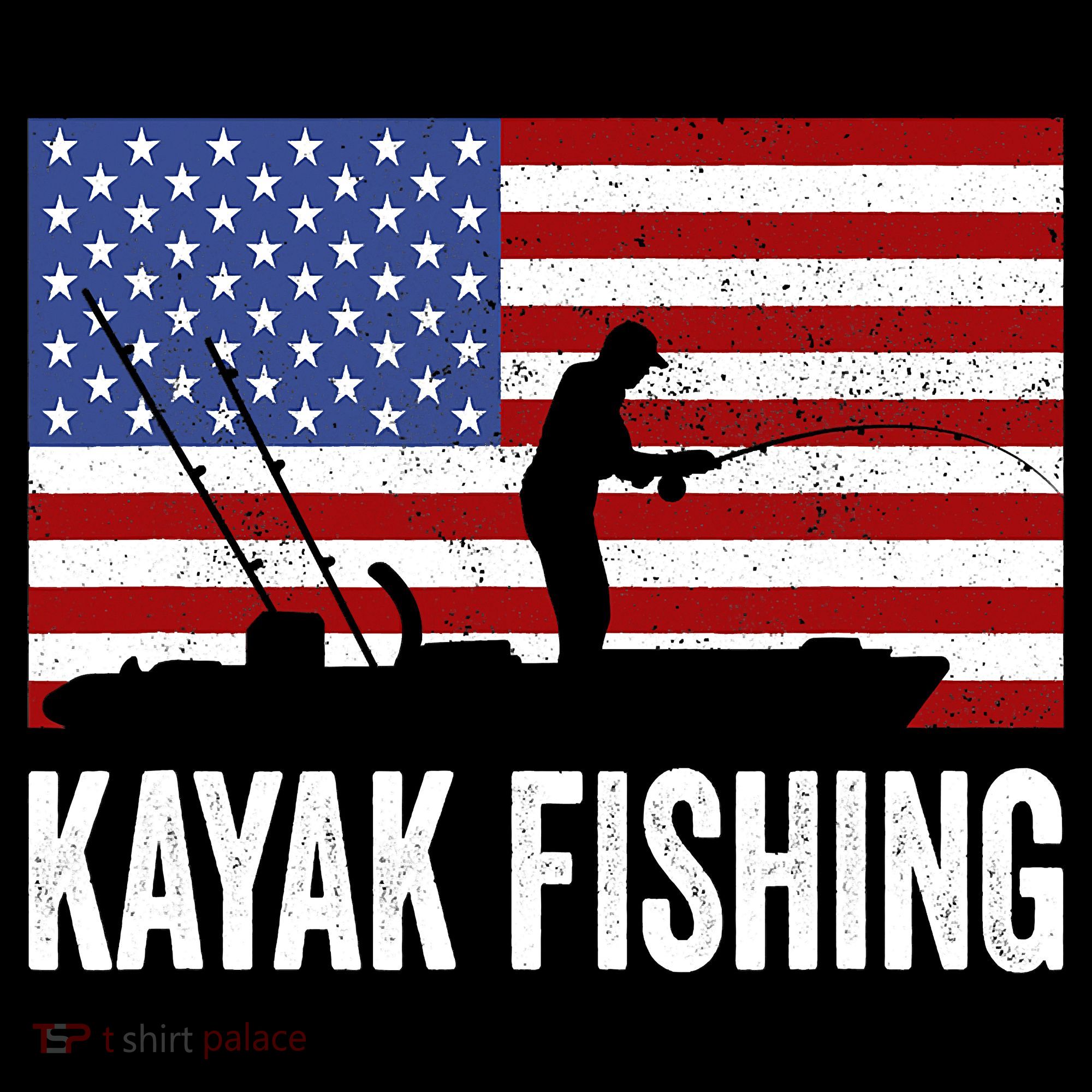 Kayaking Funny American Flag Angler Kayak Fishing Coffee Mug