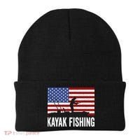Kayaking Funny American Flag Angler Kayak Fishing Beanie thumb 0