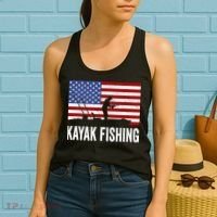 Kayaking Funny American Flag Angler Kayak Fishing Women's Tank Top thumb 2