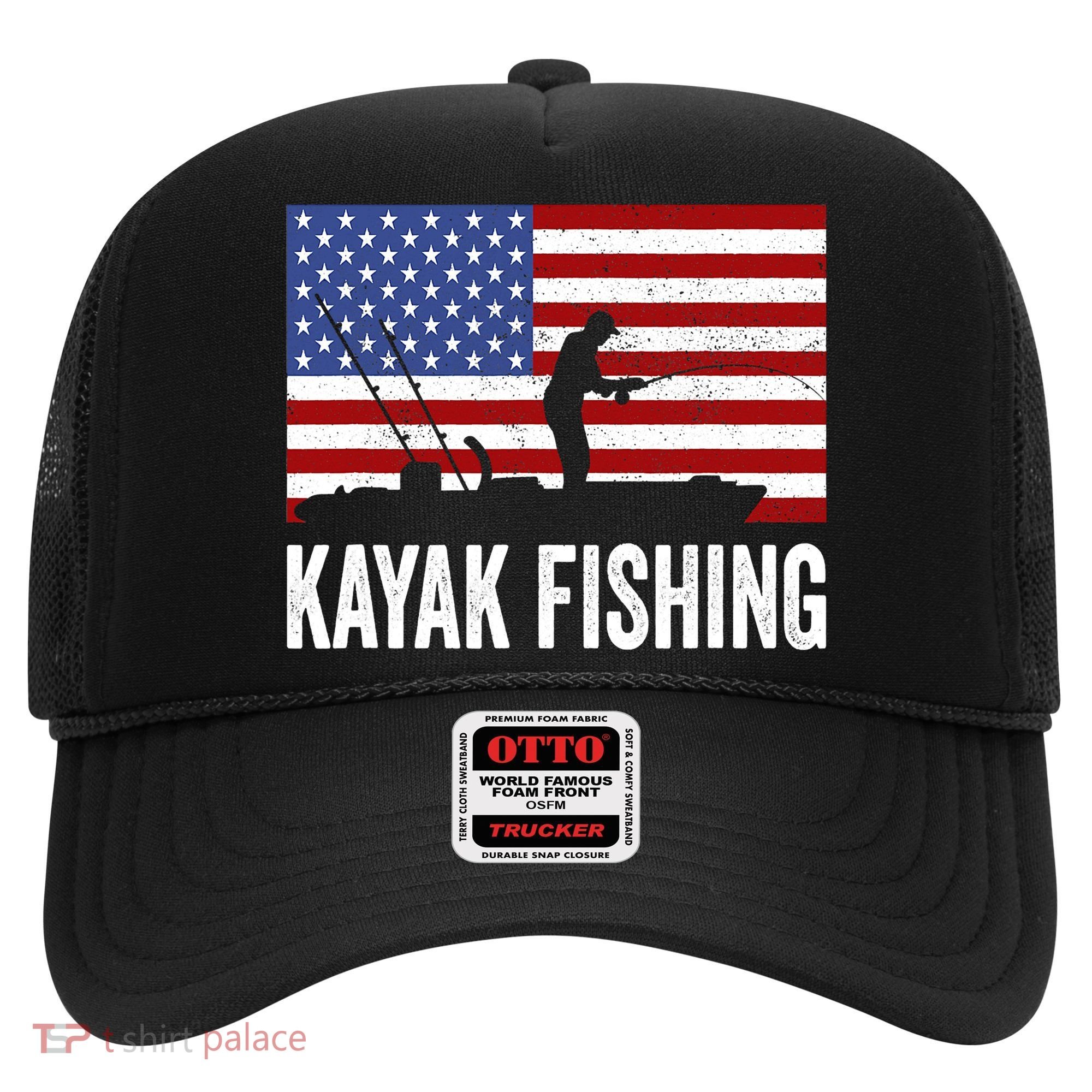 Kayaking Funny American Flag Angler Kayak Fishing Hat