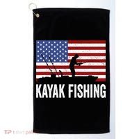Kayaking Funny American Flag Angler Kayak Fishing Golf Towel thumb 0