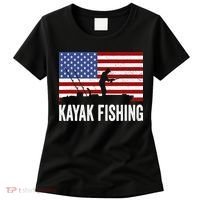 Kayaking Funny American Flag Angler Kayak Fishing Women's T-Shirt thumb 0