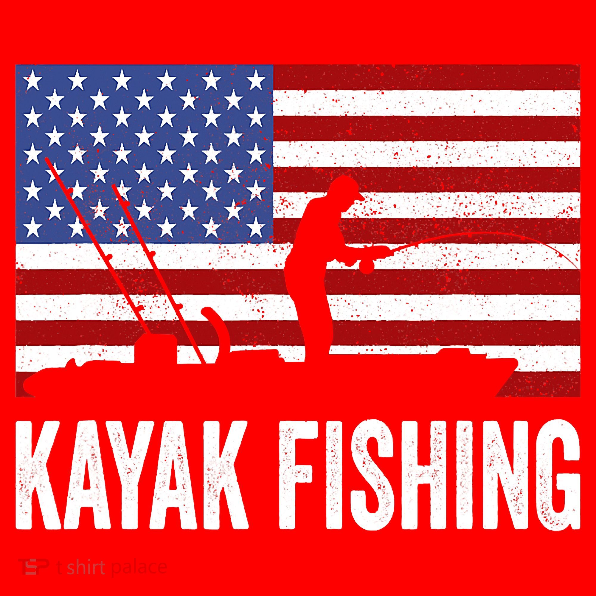 Kayaking Funny American Flag Angler Kayak Fishing Santa Hat