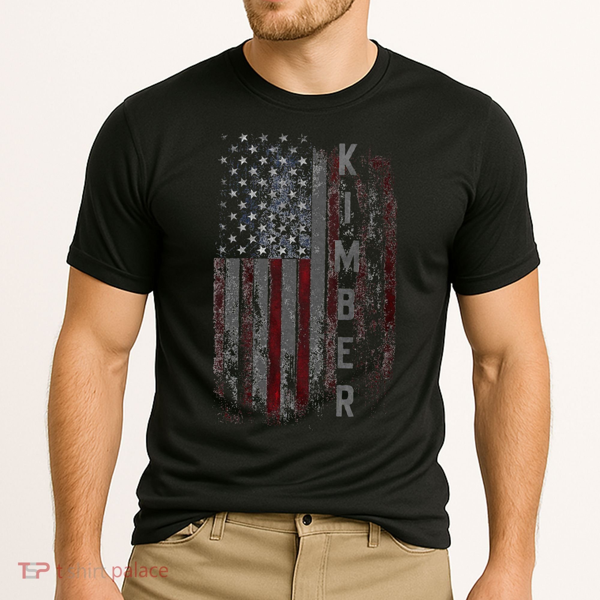 Kimber Family American Flag Cooling Performance Crew T-Shirt